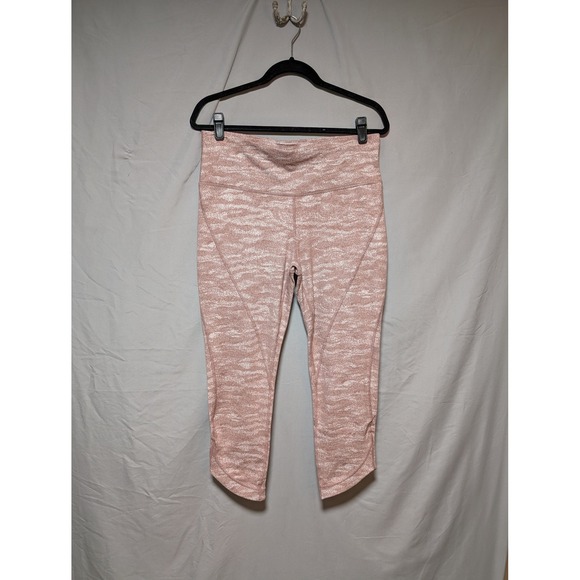 Xersion Pants - Xersion Pink Print Stretch High Rise Crop Leggings 7/8 Ankle Women's Large